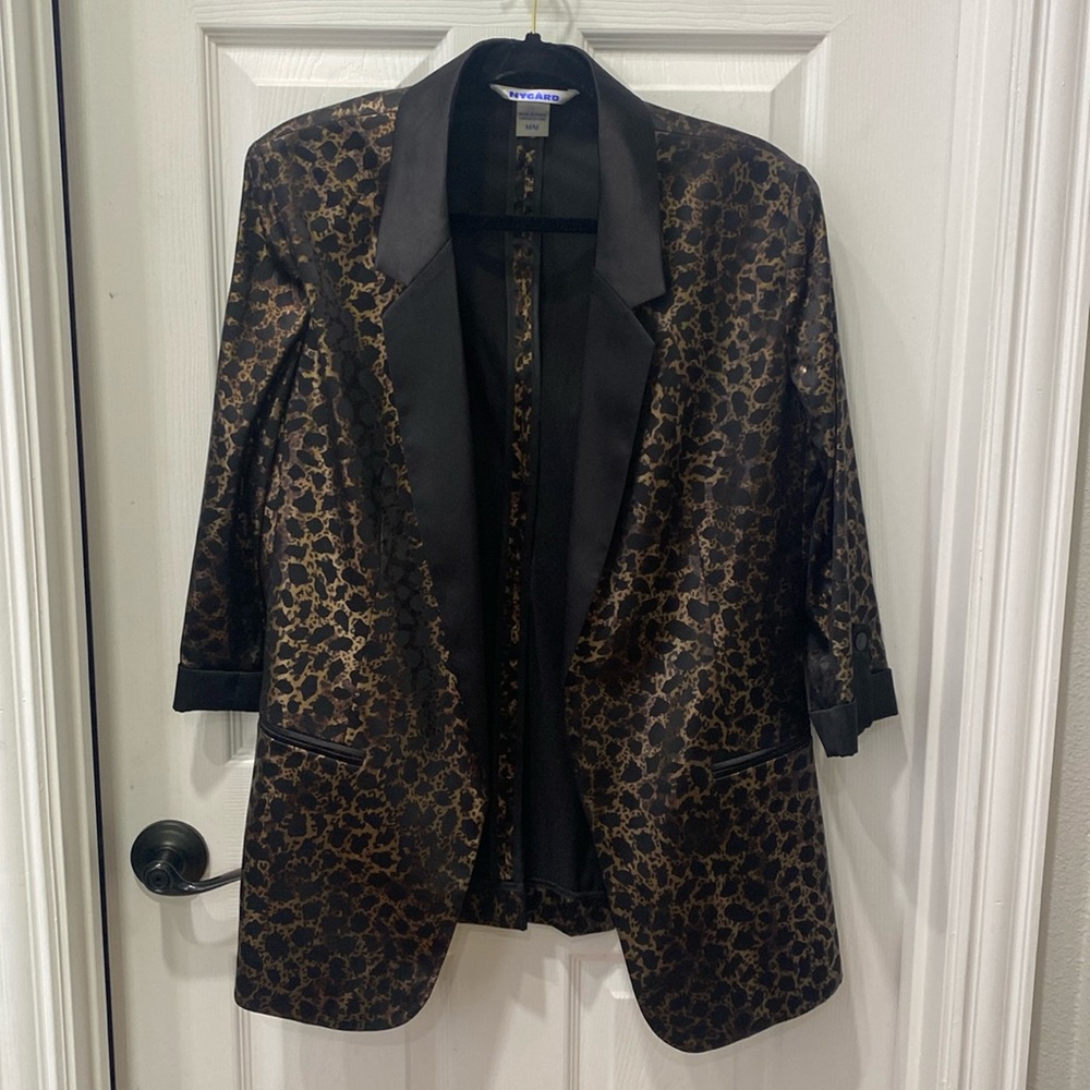 Animal Print Satin Formal Jacket